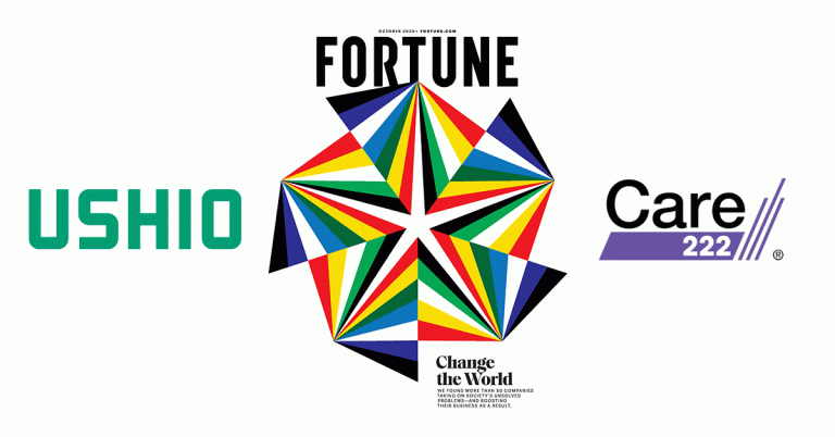 Ushio's Care222 technology has been recognised by Fortune Magazine's 2020 Change The World list of companies having a positive impact on social and environmental issues through their company strategy