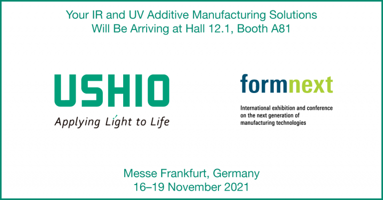 Ushio will be bringing their latest IR and UV solutions to FORMNEXT 2021
