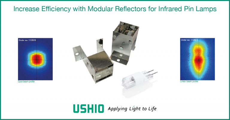 Increase efficiency with modular reflectors for Ushio IR Pin Lamps